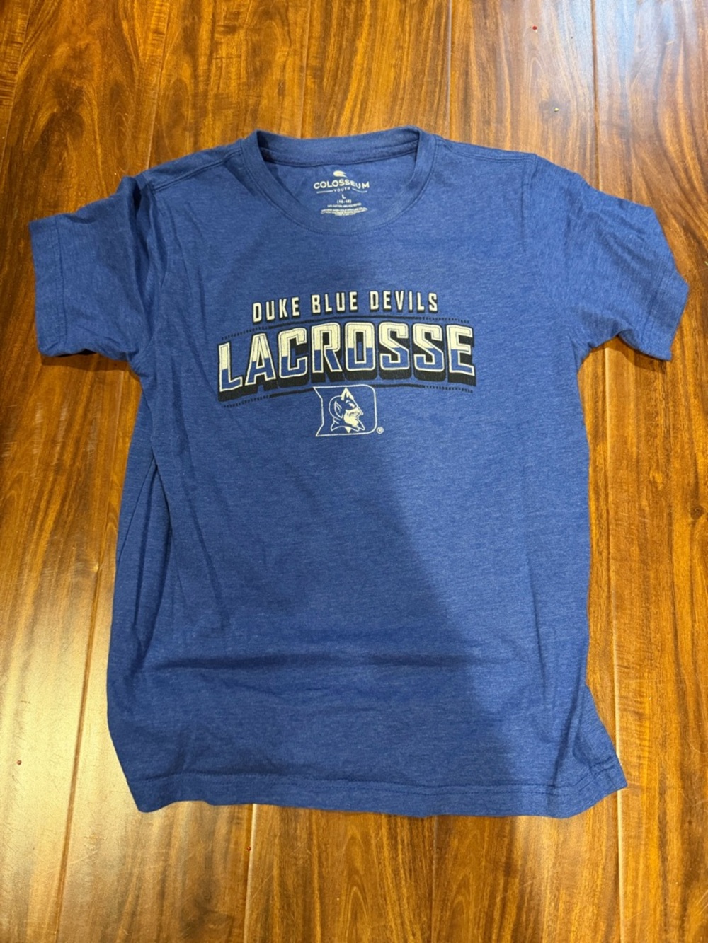 Kids Youth Large Duke Blue Devils Royal Blue Lacrosse Graphic Tee